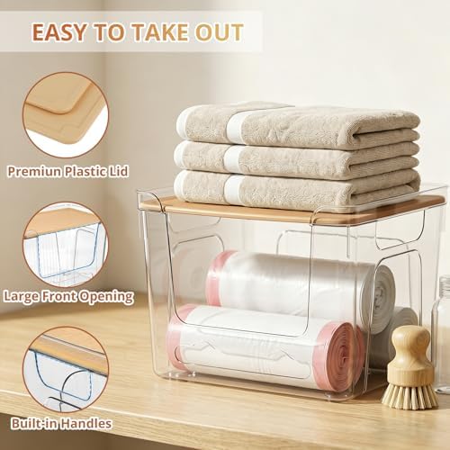 CANTAMI Plastic Trash Bag Dispenser with Lids, Stackable, 2Pack, 2XL