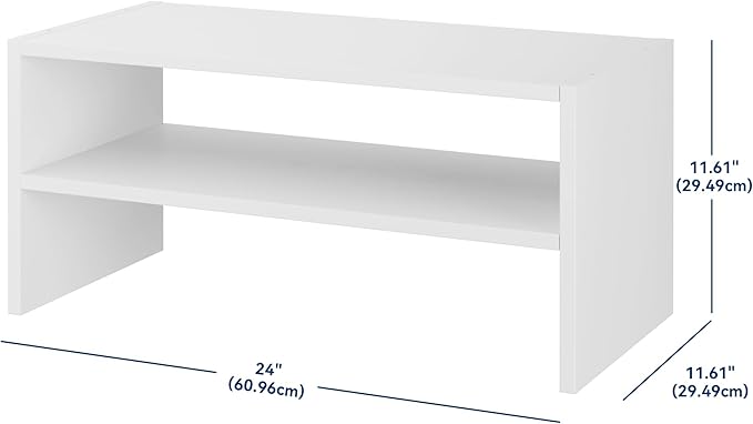 Whitmor Wood Stackable 2-Shelf Shoe Rack, 24 inches