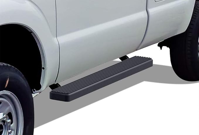 APS Running Boards (Nerf Bars Side Steps Step Bars) Compatible with Ford F250 F350 Super Duty 1999-2016 Regular Cab (Stainless Steel Black Powder Coated 5 inches)