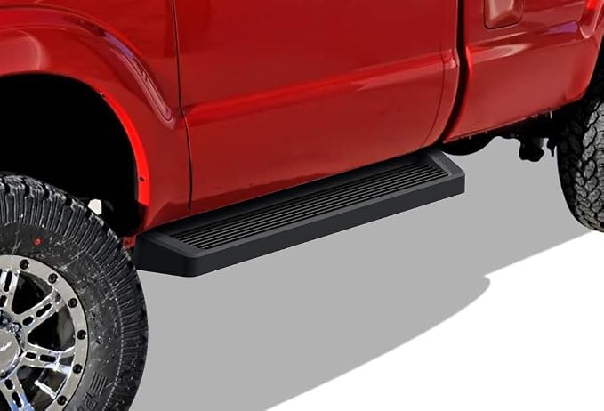 APS Running Boards (Nerf Bars Side Steps Step Bars) Compatible with Ford F250 F350 Super Duty 1999-2016 Regular Cab (Black Powder Coated Running Board Style)