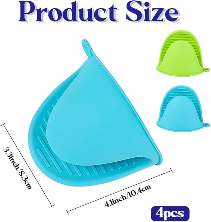 4 PCS Silicone Oven Mitts Heat Resistant Mini Oven Gloves