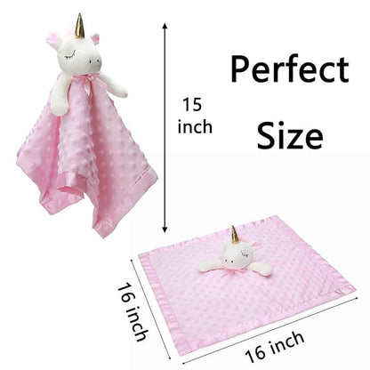 Pro Goleem Unicorn Loveys for Babies Soft Plush Pink Security Blanket for Girls Snuggle Toy Stuffed Animal Lovies for Babies Baby Girl Gifts for Newborn, Infant and Toddler, 16 Inch