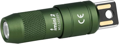 OLIGHT IMINI 2 EDC Rechargeable Keychain Flashlight, 50 Lumens Compact and Portable Mini LED Keyring Lights with Built-in Battery Ideal for Everyday Carry and Emergencies (OD Green)