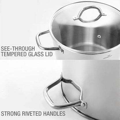 HOMICHEF Small Stock Pot 4 Quart Nickel Free Stainless Steel
