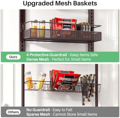 SNTD 8 Tiers Over the Door Organizer, 17" W x 6" D x 69" H, Bronze