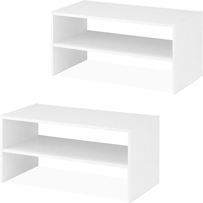 Whitmor Wood Stackable 2-Shelf Shoe Rack, 24 inches，2 Pack