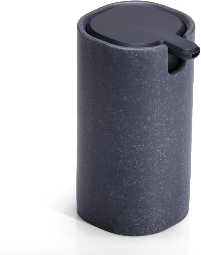LINE+ARC Modern Easy-to-Press Soap Dispenser. No-Rust Cute Bathroom Gray Marble