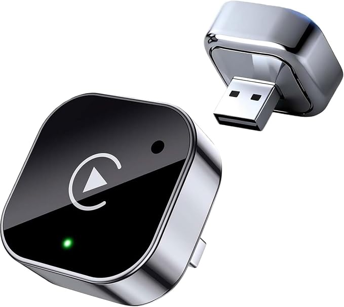 2 in 1 CarPlay Adapter for Toyota Corolla L/LE/XLE/SE/XSE, CarPlay Wireless Adapter with Auto Reconnect Fast Pairing Bluetooth Connection Compact USB Dongle,A/Silver-Normal