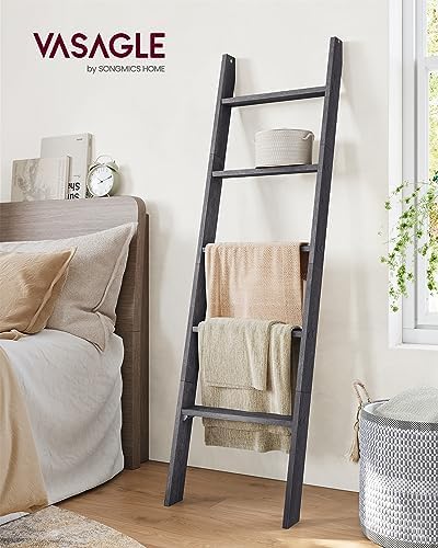 VASAGLE 5-Tier Blanket Ladder, Modern Basic Ladder Shelf