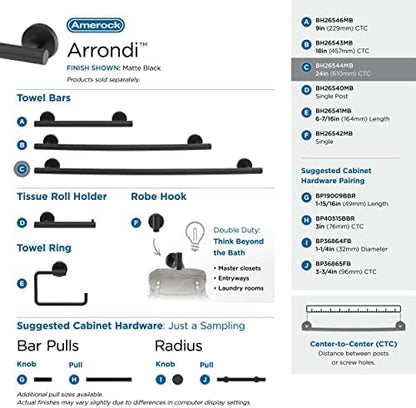 Amerock Arrondi 24" Matte Black Towel Bar