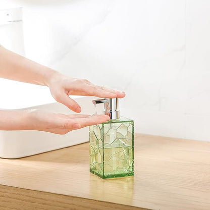 2 Pack Clear Saga Green Rust Proof Soap Dispenser Bathroom, Acrylic Plastic