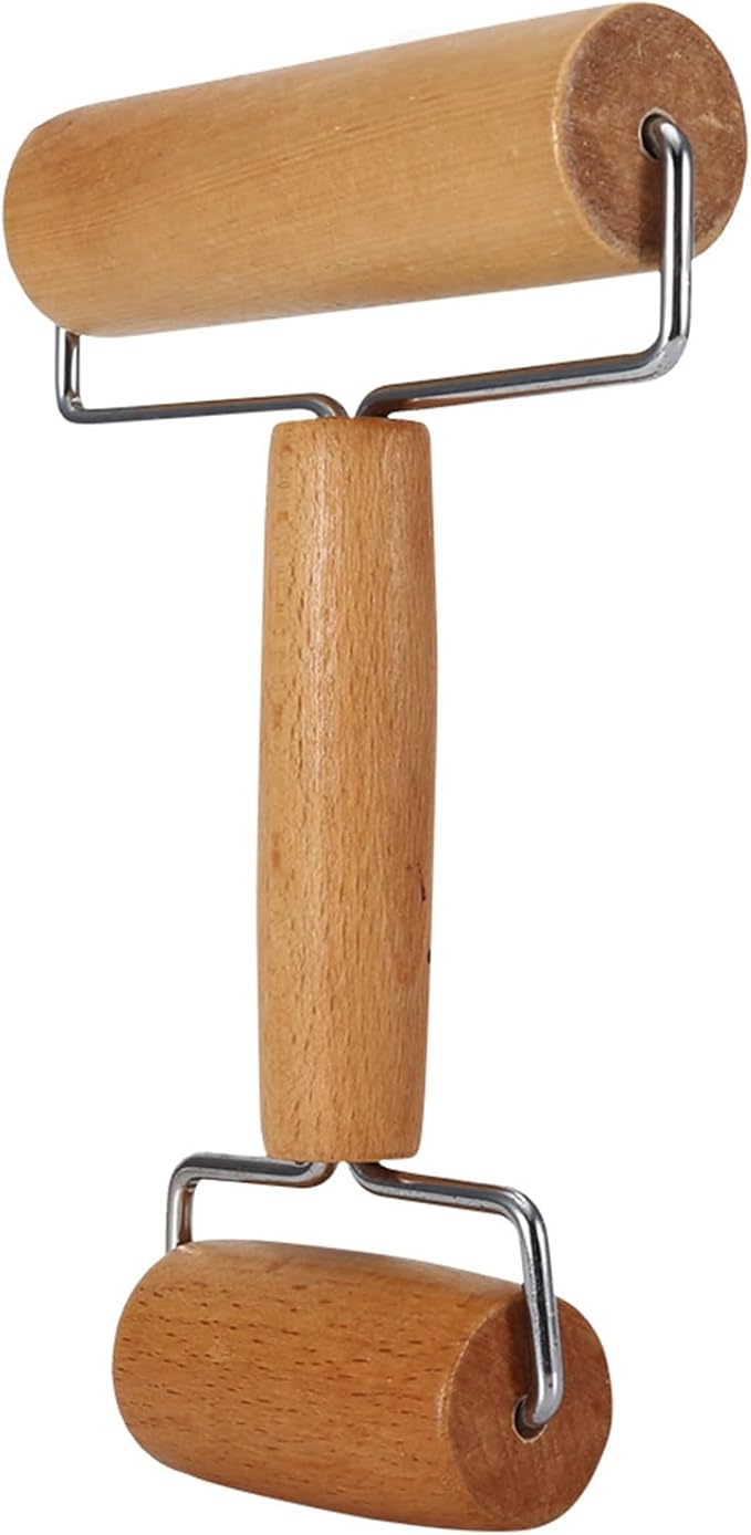 Small Rolling Pin, Pizza Dough Roller, Non Stick Wood Pastry Roller, Kitchen