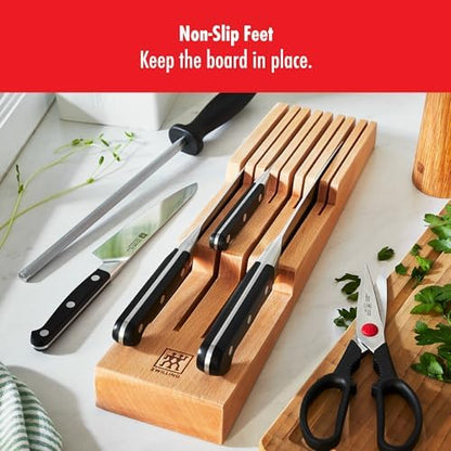 Zwilling 8-Slot In Drawer Knife Block, Beechwood