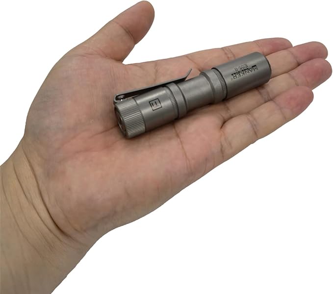 Manker E05 II High Density 800 Lumens High Output EDC Flashlight White LED Emitters, Eeay to Carry, for Camping, Hiking (Titanium - Bead Blasted 4000K Cool White)
