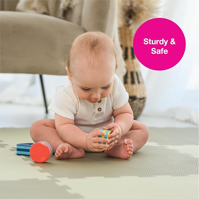 Edushape My First Shakers Basic Shapes - Vibrant Baby Maracas with Soothing Sound - Musical Egg Shakers for Babies - Grasping and Teething Rattle Toys - Enhances Tummy Time, Sensory Development