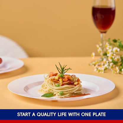 JOLLY CHEF 100 Pieces White Plastic Plates-10 Inch Elegant Disposable Plastic Plate, Disposable White for Weddings,Parties,Dinner,Birthdays and Events