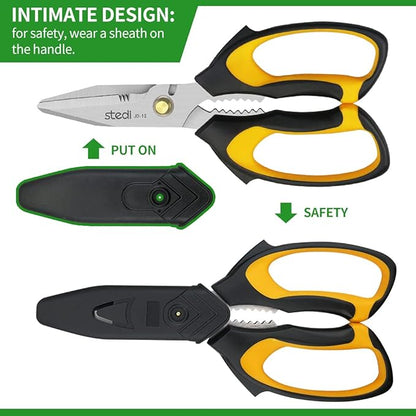 Stedi Scissors Heavy Duty 8-Inch, Sharp Stainless Steel Shears