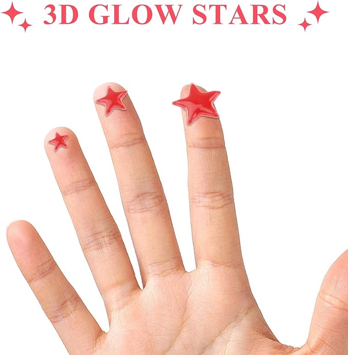 Glow in The Dark Stars Decals Decor 633 Pcs Luminous Dot Stars, 3D Starry Stars Glow in The Dark Stickers for Ceiling or Wall and Kids Bedroom Décor