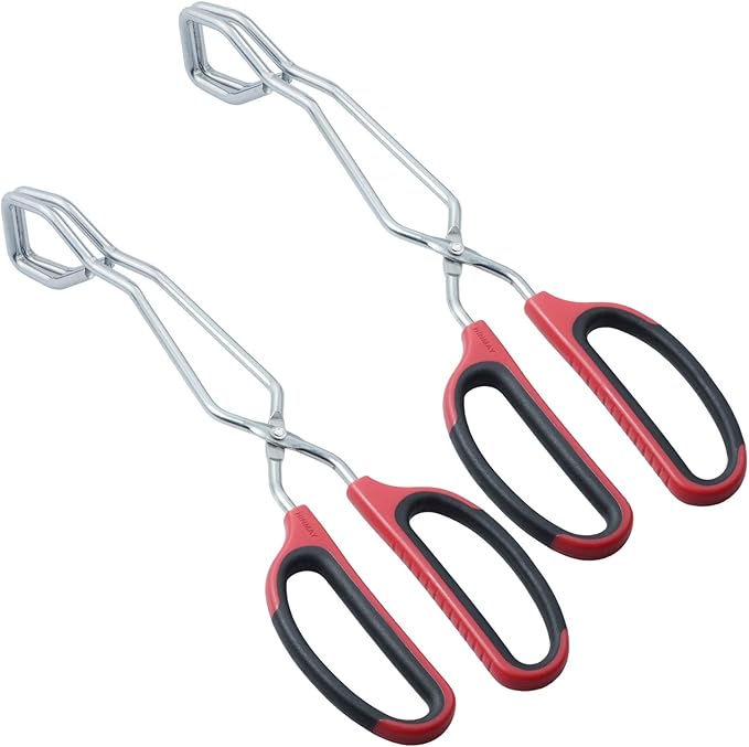 Stainless Steel Scissor Tongs 11-Inch Heavy Duty Grilling Tongs, Set of 2