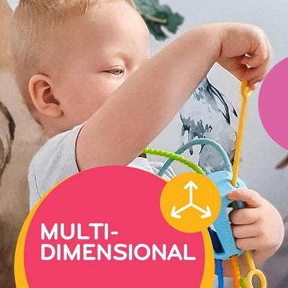 Mobi Zippee Activity Toy - Sensory Activities for Toddlers and Kids, BPA-Free & Food Grade Silicone, Montessori Learning Games for Ages +1 (Original)