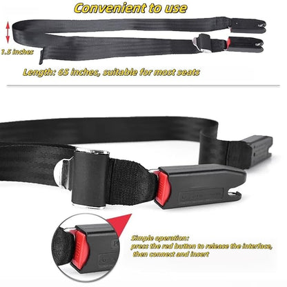 Strap Pads Compatible with 1 Pcs Universal ISOFIX Kids Seat Car Fixing Straps Covers with Latch Interface Accessory Cover Set (Black)
