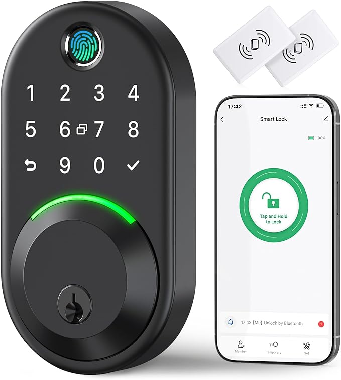Smart Deadbolt Door Lock with Keypad:Yamiry Fingerprint Keyless Entry Deadbolt