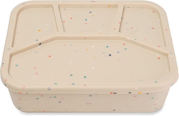 Ullabelle Leak Proof Bento Box Food-Grade Silicone Bento, BPA, Phthalate, Lead, & PVC Free - Bento Lunch Box for Daycare, Kids, & Adults - Leak Resistant Sets With Lids Snack Box Container (Beige 4)