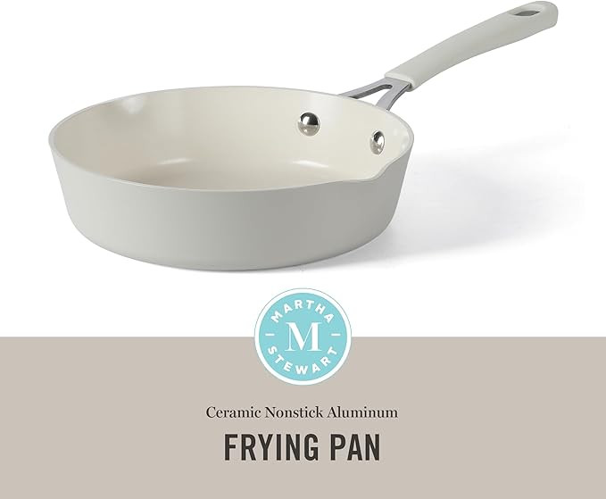 Martha Stewart Heathland 8 Inch Aluminum Fry Pan Cookware Non-Toxic Premium