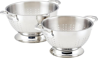 Hestan Provisions – 2-Piece Stainless Steel Colander Set – 3 & 5 Quart, Nesting Design