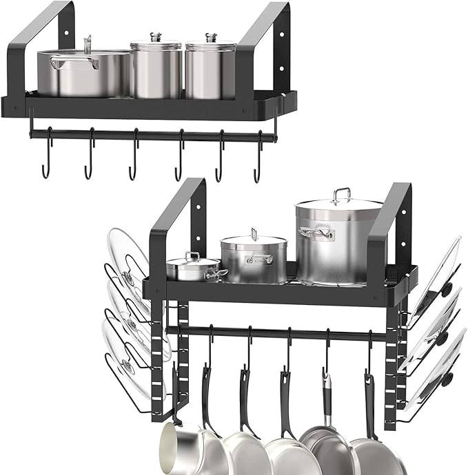 X-cosrack Pot Racks Wall Mounted Set of 2,