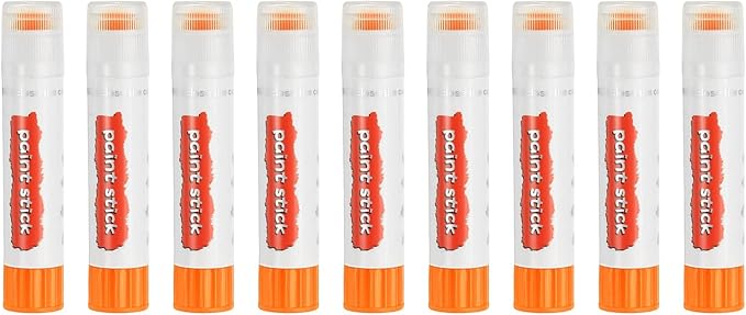 PATIKIL Solid Tempera Paints, 9 Pcs Washable Quick Drying Paint Sticks Paint Pens for Artists Beginners Art Supplies, Orange