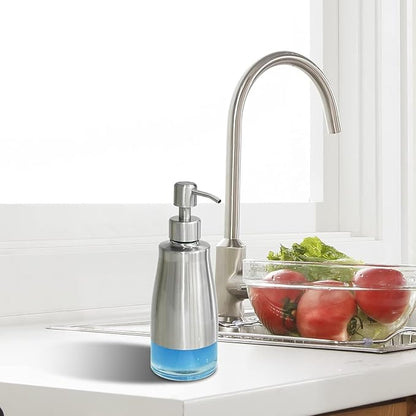 AUMIO Soap Dispenser with Non-Slip Silicone Pad, 2 Pack Kitchen Dish Refillable