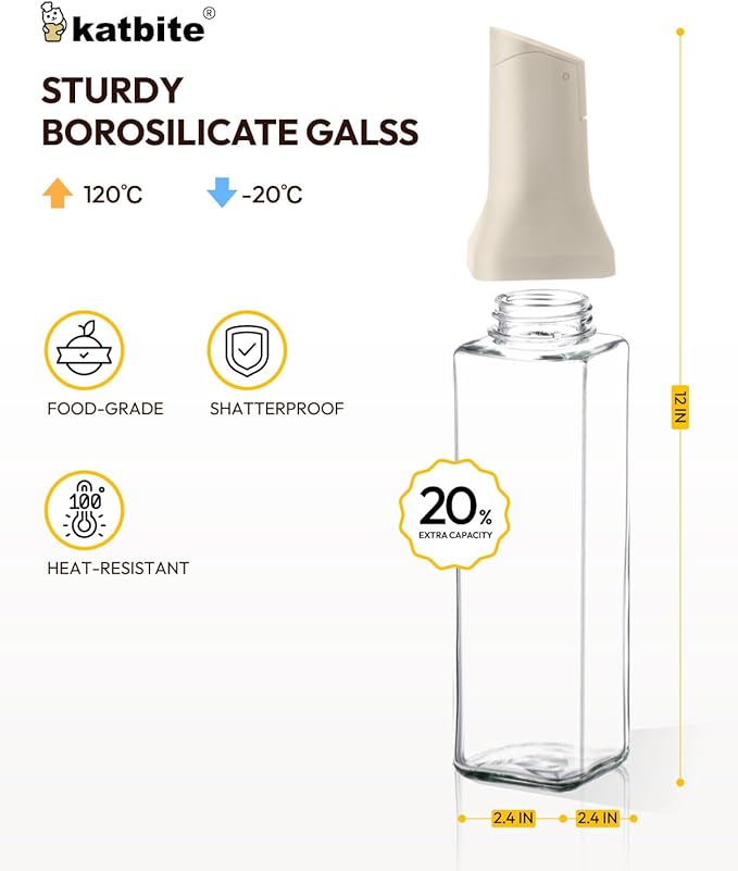 katbite 16oz Glass Olive Oil Dispenser Bottle