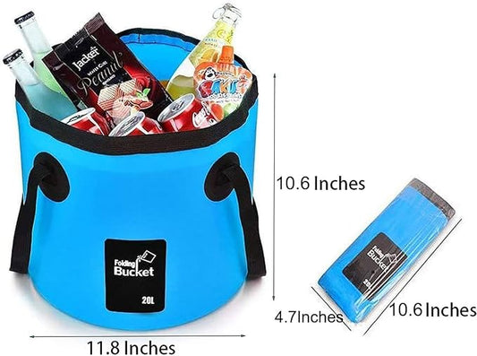 BANCHELLE Collapsible Bucket Water Container Portable Folding Camp Wash Basin for Outdoor Traveling Hiking Fishing Car Washing Gardening Camping 2 PCS