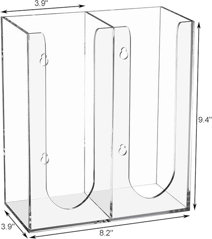 Acrylic Coffee Cup and Lid Storage Organizer Holder, 2 Compartments Disposable