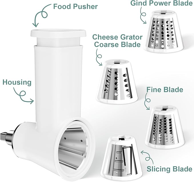 Slicer Shredder Attachment for KitchenAid Stand Mixer, Cheese Grater Attachment