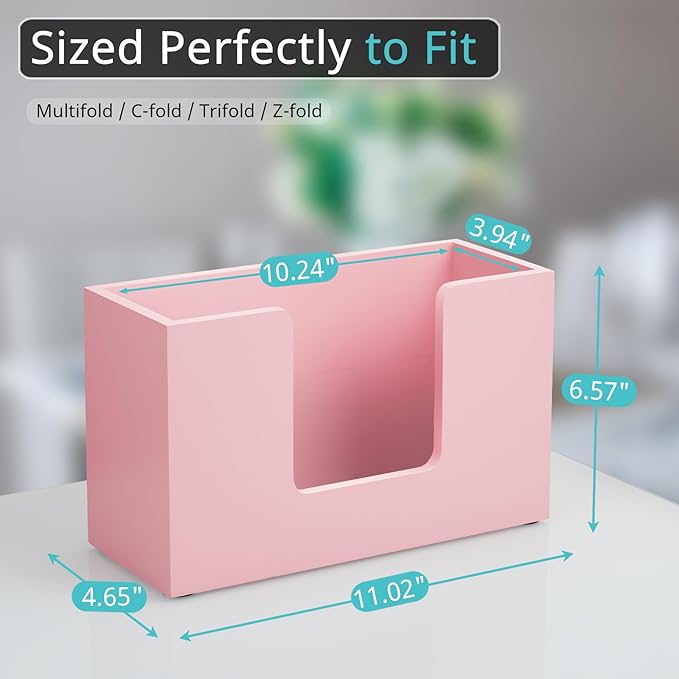 Paper Towel Dispenser Countertop, Wooden Bathroom Paper Towel Holder,