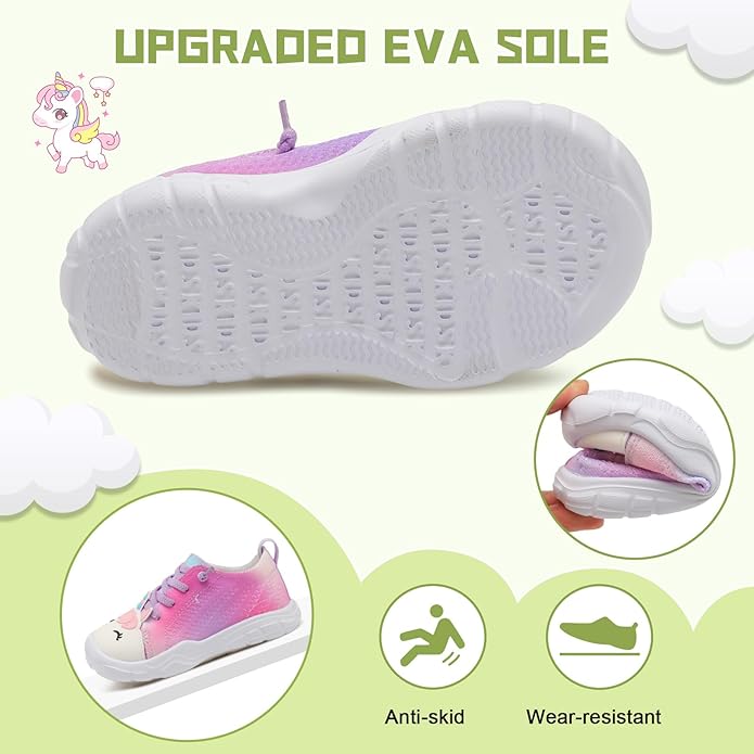 JIASUQI Toddler Shoes for Boys Girls Slip on Sneakers Wide Toe Walking Shoes Toddler Sock Shoes