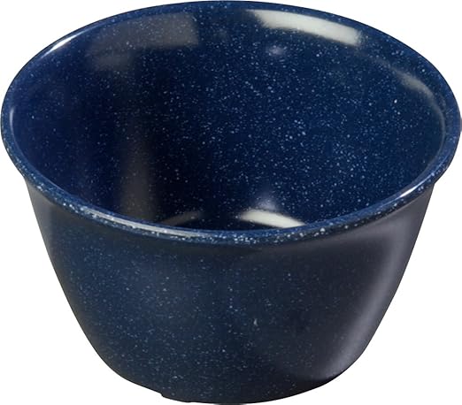 Carlisle FoodService Products Dallas Ware Reusable Plastic Bowl Bouillon Cup Bowl for Home and Restaurant, Melamine, 8 Ounces, Café Blue, (Pack of 24)