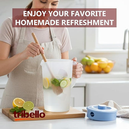 Tribello 1 Gallon Pitcher with Lid, Freezer/Dishwasher Safe, and BPA Free