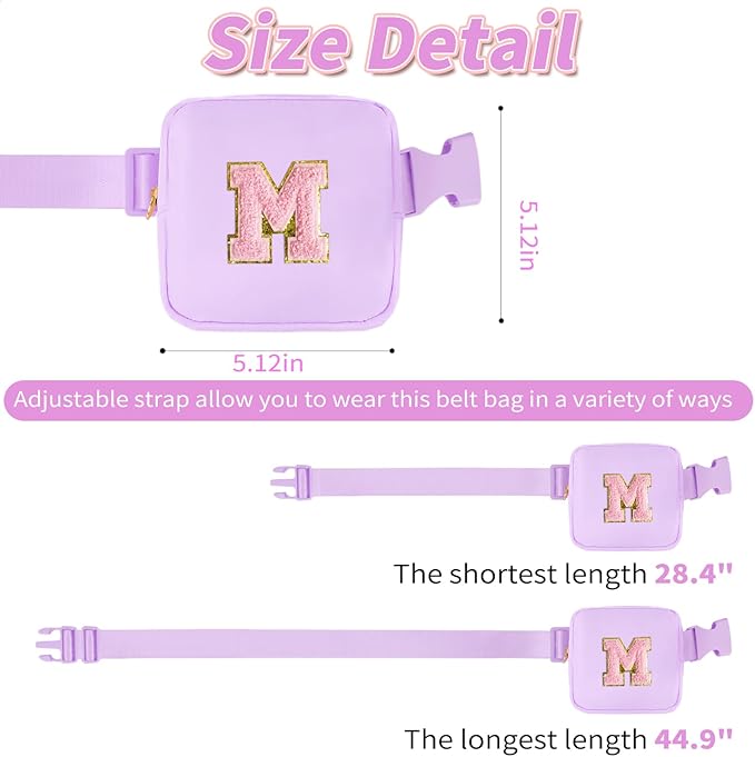 Birthday Gifts for 2 3 4 5 6 7 8 9 10 11 Year Old Girls - Mini Fanny Pack Cute Crossbody Bag Belt Bag Trendy Stuff,Graduation Gifts for Girls Teens Kids Daughter Sister Her - Lavender,M