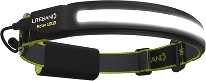 LED Headlamp Liteband Lightweight ACTIV 1000 Lumen Bright Head Lamp, Powerful High Rechargeable Battery Powered Headlamps, Camping, Running, Hard Hat Light, Best Rated For Forehead Flashlight, Night