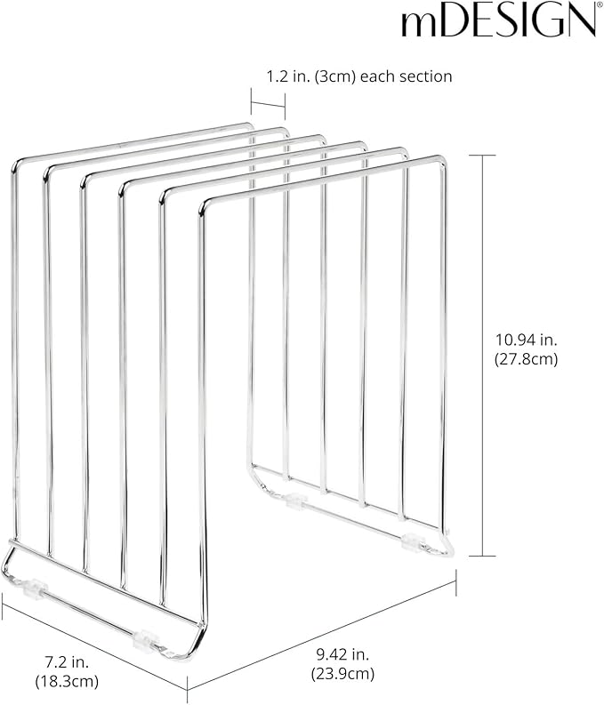 mDesign 5 Slot Pot and Pan Rack — Metal Wire Rack