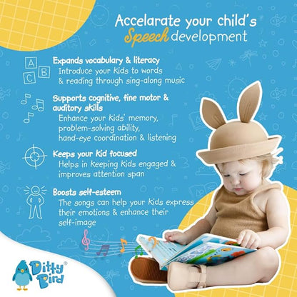 DITTY BIRD Touch & Feel Colors Edition Musical Books | Fun Montessori Toys & Learning Resources | Sensory Toys for Kids | Interactive Toddler Books for 1 Year Old to 3 Year Olds | Sturdy Baby Book