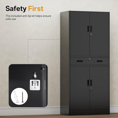Metal Storage Cabinets with 1Drawer, Steel Storage File Cabinet