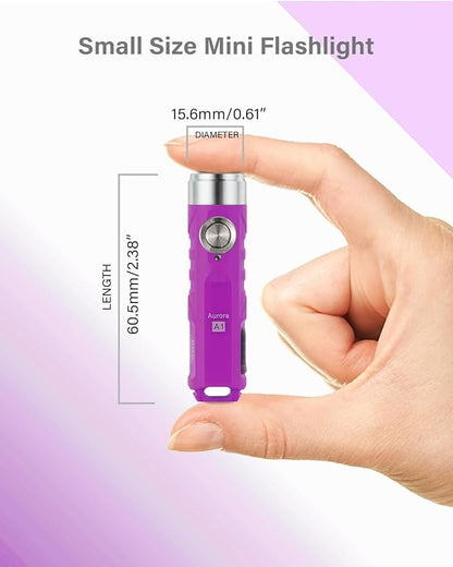 RovyVon Aurora A1 G4 Rechargeable Keychain Flashlights USB C, 650lumens Bright Mini EDC Flashlight IPx6 Multi Functions Small Pocket Flashlight, Outdoor Camping Essentials EDC Gear for Men Women