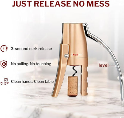 Forge Quality Compact Vertical Lever Corkscrew Wine Opener