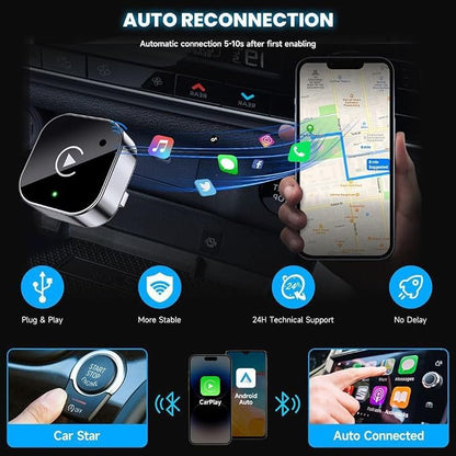Wireless CarPlay and Android Auto Adapter for Buick Encore 2017-2022- Mini Plug and Play Converter for Stable Connection