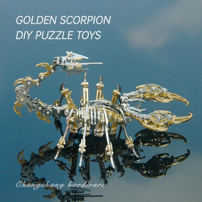 Scorpion 3D Metal Model Kits to Build DIY Colorful 3D Puzzle Ornaments for Adults,Teens Birthday Christmas (Yellow Metal)