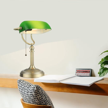 Newrays Green Glass Bankers Desk Lamp